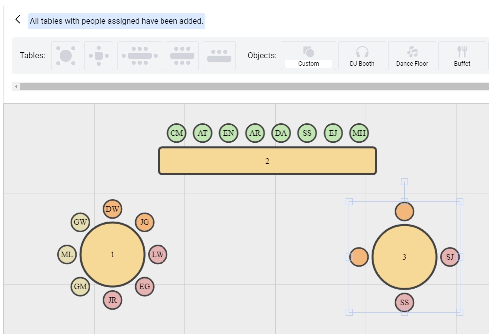 example venue layout